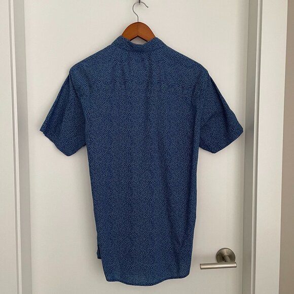 Mexx Cotton Button Down Short Sleeve Shirt Blue Medium - Picture 3 of 6